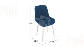 Стул Марвел  К1С Исп. 2 Белый матовый Велюр Confetti  Blue