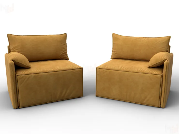 Диван прямой модульный Лига-106 ( BRUT 10 желтый )