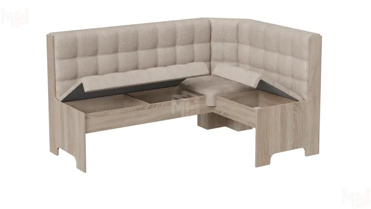 Кухонный уголок Флорида Дуб Сонома трюфель, Микровелюр Wellmart Dark Beige