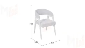 Кресло Техас 1 - W-101 Белый матовый, тк. №210 Велюр Jercy silver
