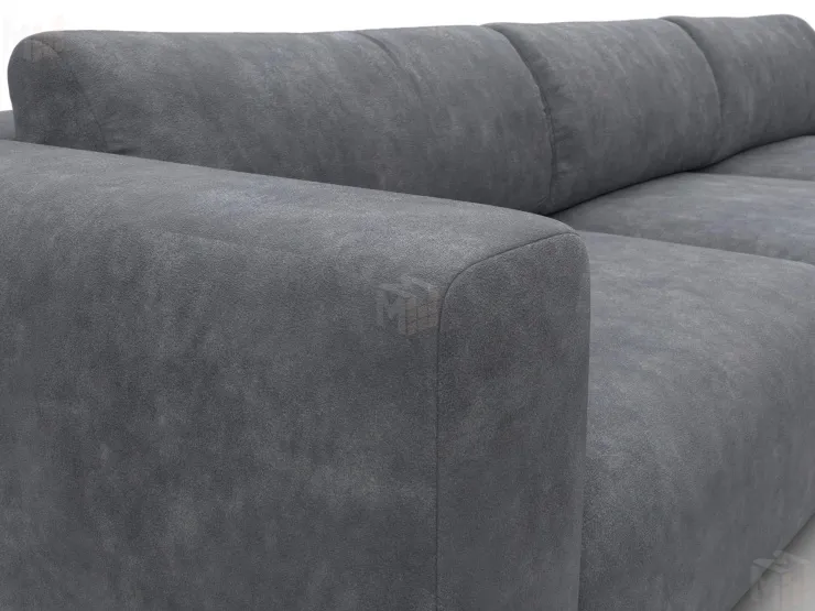 Диван угловой Лига-066 НПБ Лонг угол правый ( BRUT 16 темно-серый )