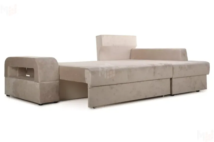 Диван угловой Марго Бежевый Правый Велюр