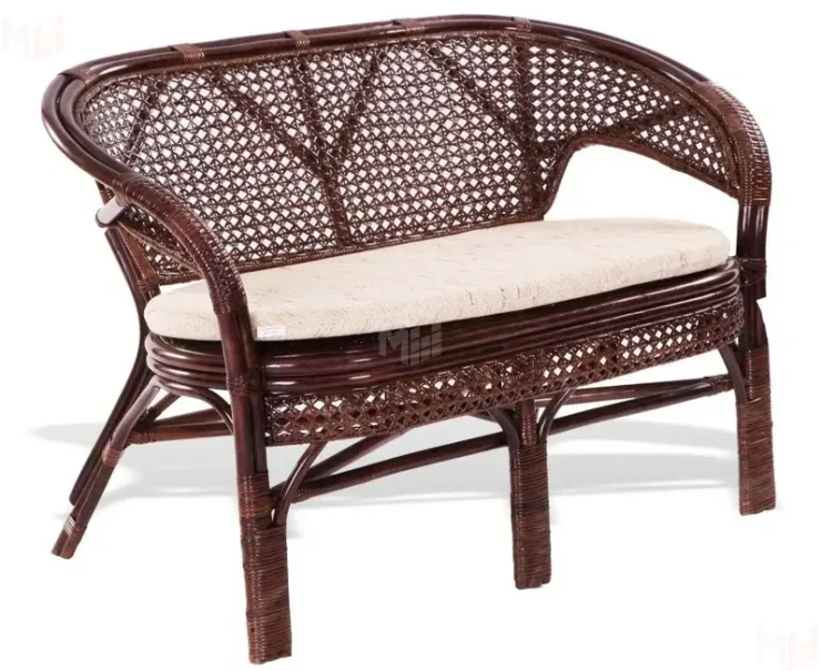 Диван из ротанга «Пеланги» двухместный с подушкой Диван из ротанга «Пеланги» двухместный с подушкой