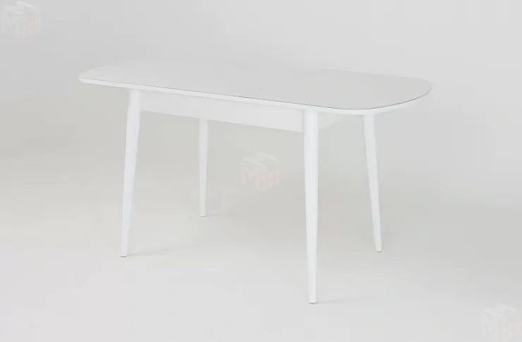 Стол раскладной Хоста с цилиндрическими опорами Белый