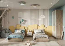 Модульная детская Гармония дуб крафт белый - дуб крафт серый