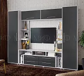 Гостиная Гармония МДФ Белый/Графит софт