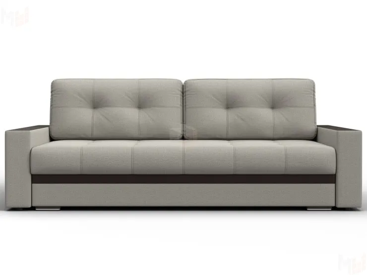 Диван прямой с декором Лига-096 НПБ ( Амур 02 Бежевый;Коричневый )