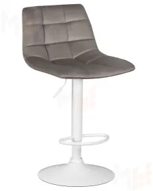 Стул барный DOBRIN TAILOR WHITE (серый велюр (MJ9-75))