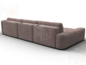 Диван угловой Лига-066 НПБ Лонг угол левый ( TOWER 05 бежевый )