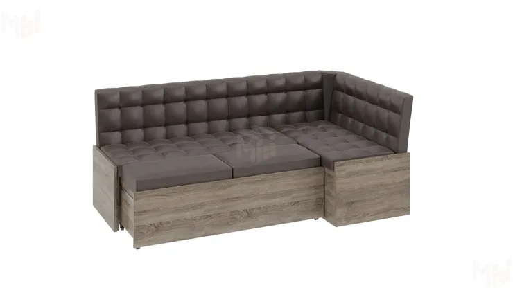 Кухонный диван Форест со спальным местом (кожзам коричневый)