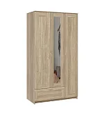 Шкаф Сириус 3 двери с зеркалом 1 ящик, сонома (высота 220 см) Шкаф Сириус 3 двери с зеркалом 1 ящик, сонома (высота 220 см)