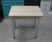 Стол Ломберный поворотно-раскладной с ящиком 780х580 (дуб сонома) ножки хром Стол Ломберный поворотно-раскладной с ящиком 780х580 (дуб сонома) ножки хром