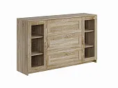 Тумба Сириус 2 двери со стеклом и 3 ящика 156*95 Сонома Тумба Сириус 2 двери со стеклом и 3 ящика 156*95 Сонома