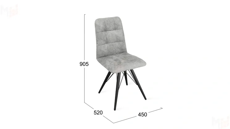 Стул Аспен К3 Черный муар, Велюр Wellmart Silver