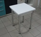 Стол Ломберный поворотно-раскладной 580*580 (белый), ножки хром