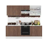 Кухня Европа 2,4 с витриной (мор. дерево)