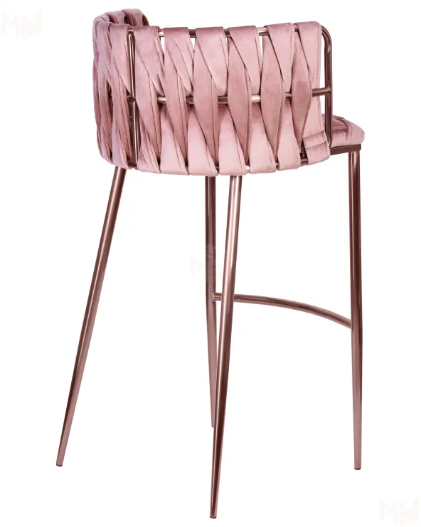 Стул барный DOBRIN EMMA ROSE GOLD (розовый велюр (VF-10))