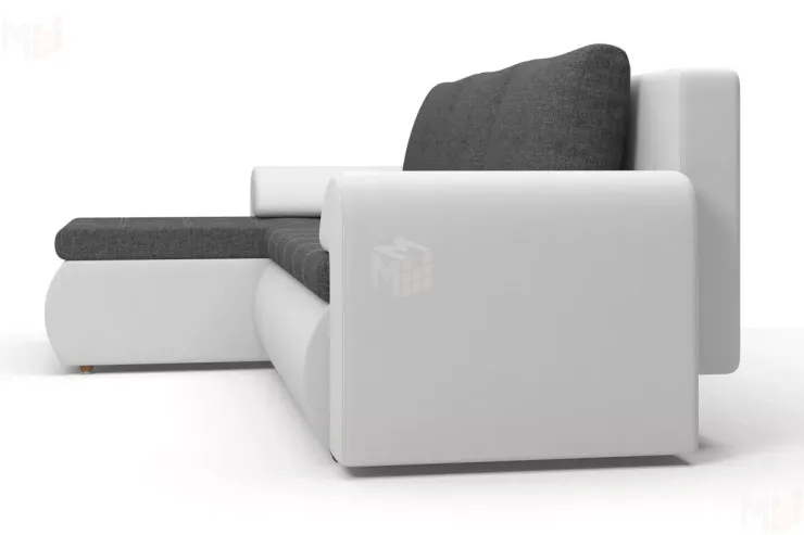 Угловой диван Цезарь (левый) Белый, Серый