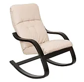 Кресло-качалка Эйр, венге/экокожа бежевая