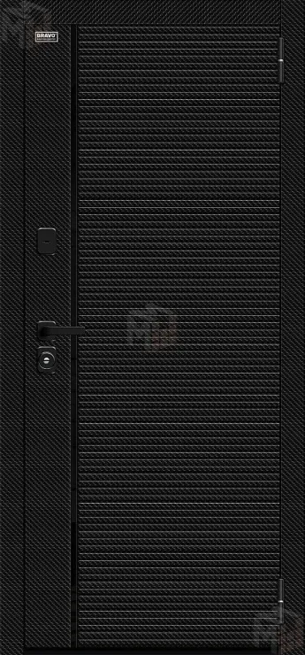 Входная металлическая дверь Лайнер-3 Black Carbon/Off-white