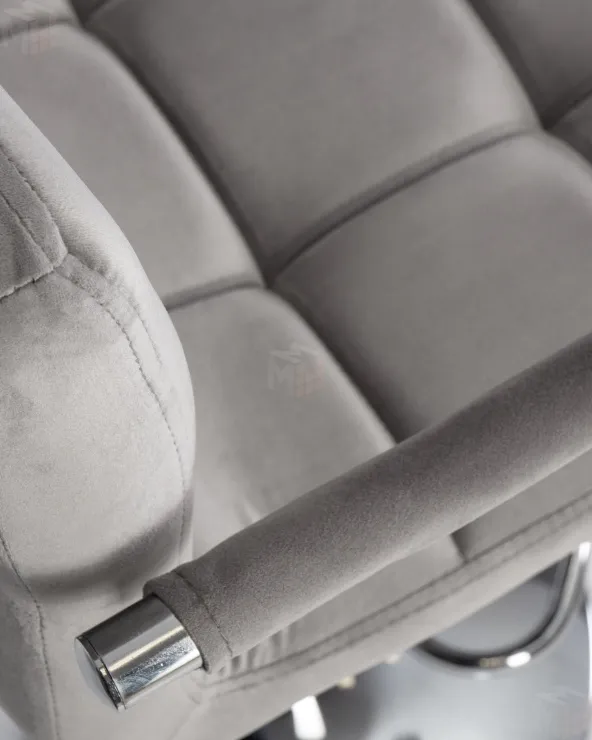 Стул барный DOBRIN KRUGER ARM (серый велюр (MJ9-75))