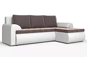 Угловой диван Ванкувер (правый)  Белый, Коричневый