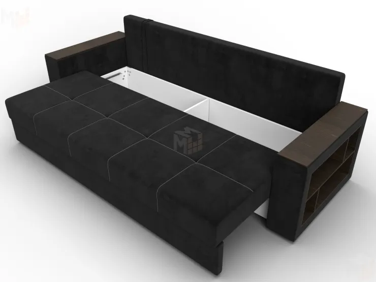 Диван прямой Дубай Лайт ( Черный )