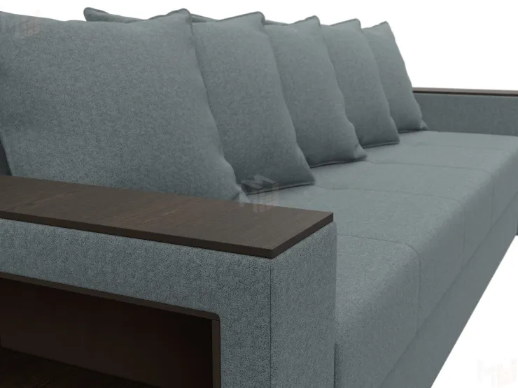 Диван прямой Дубай Лайт полки слева ( Серый )