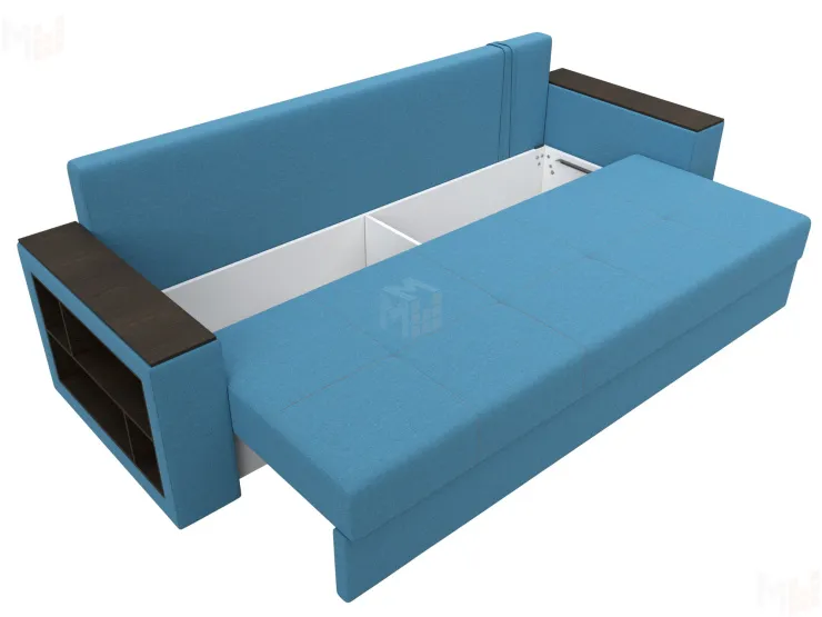 Диван прямой Дубай Лайт полки слева ( Голубой )