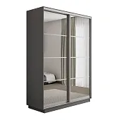 Шкаф-купе Оптим 2-х дверный 4 секции Зеркало 140 см. 1 штанга, 7 полок