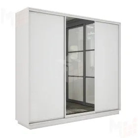 Шкаф-купе Экспресс трио 1 зеркало 2400 (Белый снег)