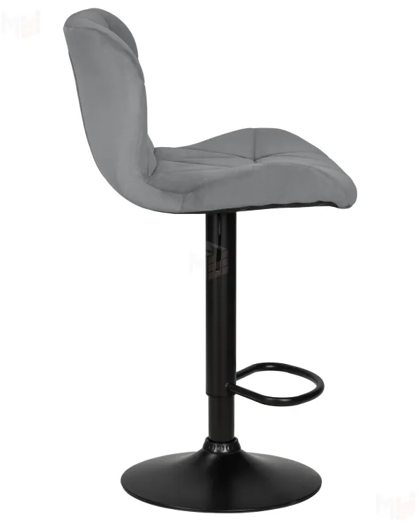 Стул барный DOBRIN BARNY BLACK (серый велюр (MJ9-75))