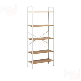 Стеллаж Leset Стилвуд 25 широкий, 5 полок (Белый/Дуб крафт золотой)