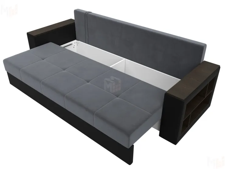 Диван прямой Дубай Лайт ( Серый\Черный )