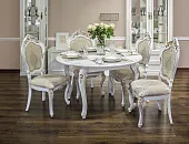 Столовая Натали белый глянец с круглым столом