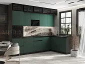 Кухонный гарнитур Техно-6 угловой 3,0*1,8 м (браш мени грин)