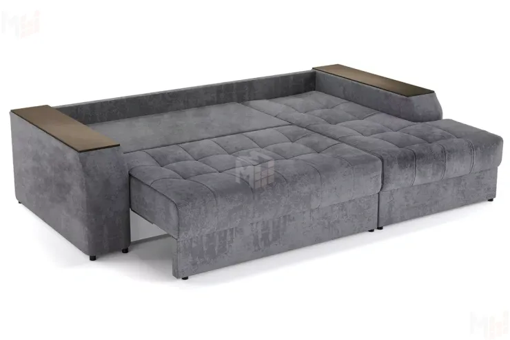 Угловой диван-кровать Лас-Вегас Серый правый 