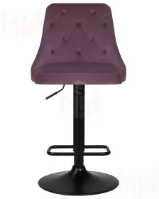 Стул барный DOBRIN JOSEPH BLACK (пудрово-сиреневый велюр (MJ9-52))