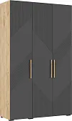 Ирис Шкаф 3-х ств.(1350) (Браш Графит, Дуб Крафт)