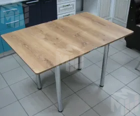 Стол прямоугольный с ящиком 900*600 (дуб  Вотан), ножки хром