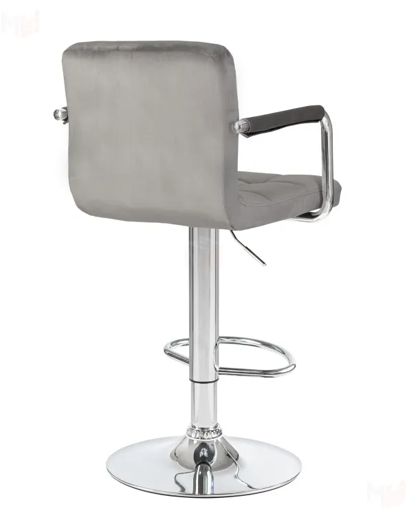 Стул барный DOBRIN KRUGER ARM (серый велюр (MJ9-75))