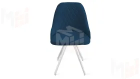 Стул Гранд К4 Белый матовый, Велюр Confetti Blue