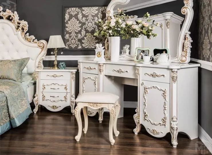 Спальня Флоренция 5-ств белый перламутр глянец