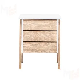 Тумбочка Leset "Сканди" 3 ящ. (Молочный дуб, компаньон Дуб/Молочный дуб)