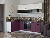 Кухня угловая Техно New 1,6*2,4 комп №4 Белый снег софт/Слива софт