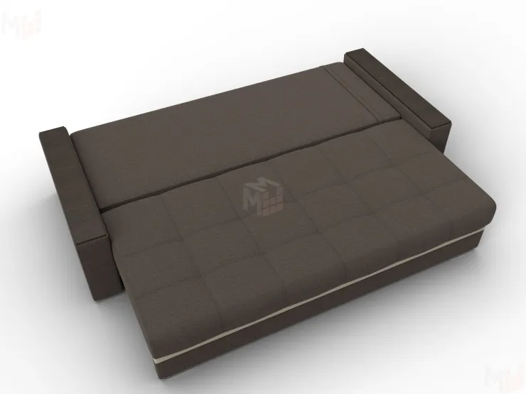 Диван прямой с декором Лига-096 НПБ ( Амур 05 коричневый/бежевый )