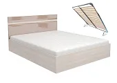 Кровать Ненси 1,6 с подъемным механизмом (ясень/капучино глянец)