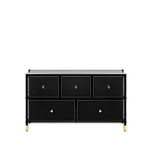 Комод Leset Нирита/Хайди широкий 5 ящиков, Черный (Черный/Черный) Комод Leset Нирита/Хайди широкий 5 ящиков, Черный (Черный/Черный)