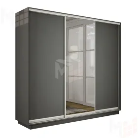 Шкаф-купе Экспресс трио 1 зеркало 2400 (Серый диамант)
