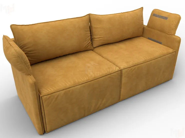 Диван прямой модульный Лига-106 ( BRUT 10 желтый )